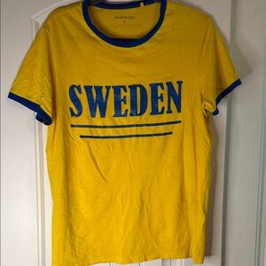 Sweden Yellow Short Sleeve Ringer Tee